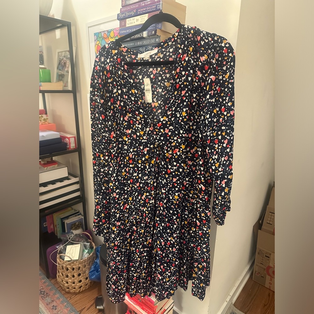 LOFT Heart Drop Waist Dress NWT